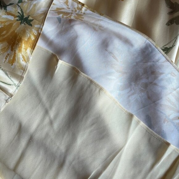 NEW Reformation Anaiis Long Backless Silk Dress Honeyglow Yellow Floral | US 0 - Picture 13 of 13